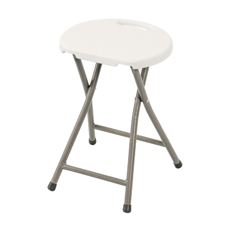 Tabouret haut pliant circulaire blanc